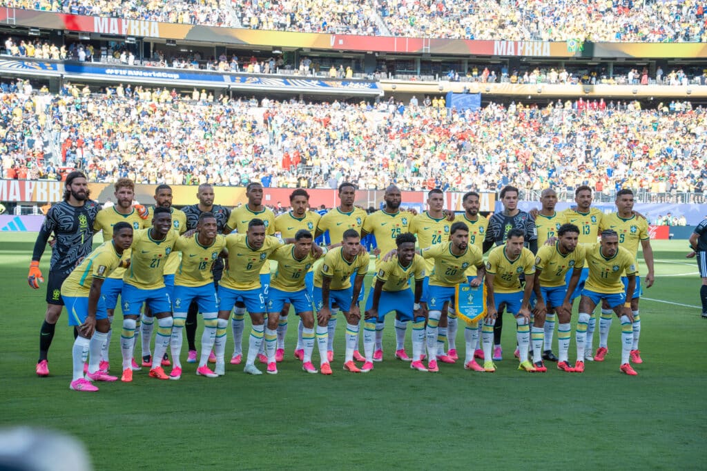 Seleção Brasileira antes da partida contra Marrocos na Copa de 2026; foto de arquivo, não da partida com a Austrália