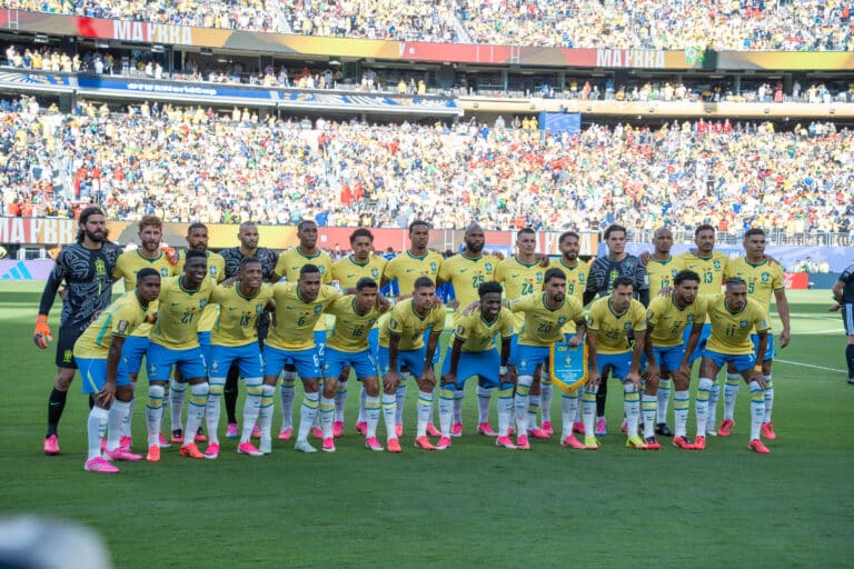 Seleção Brasileira antes da partida contra Marrocos na Copa de 2026; foto de arquivo, não da partida com a Austrália